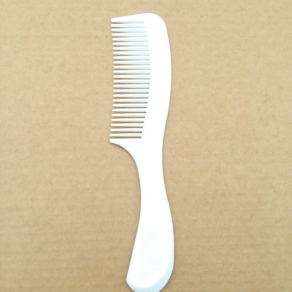 Clinique Hair Comb Vintage White Wide Tooth Rigid Detangling With Handle USA VTG - Picture 1 of 4